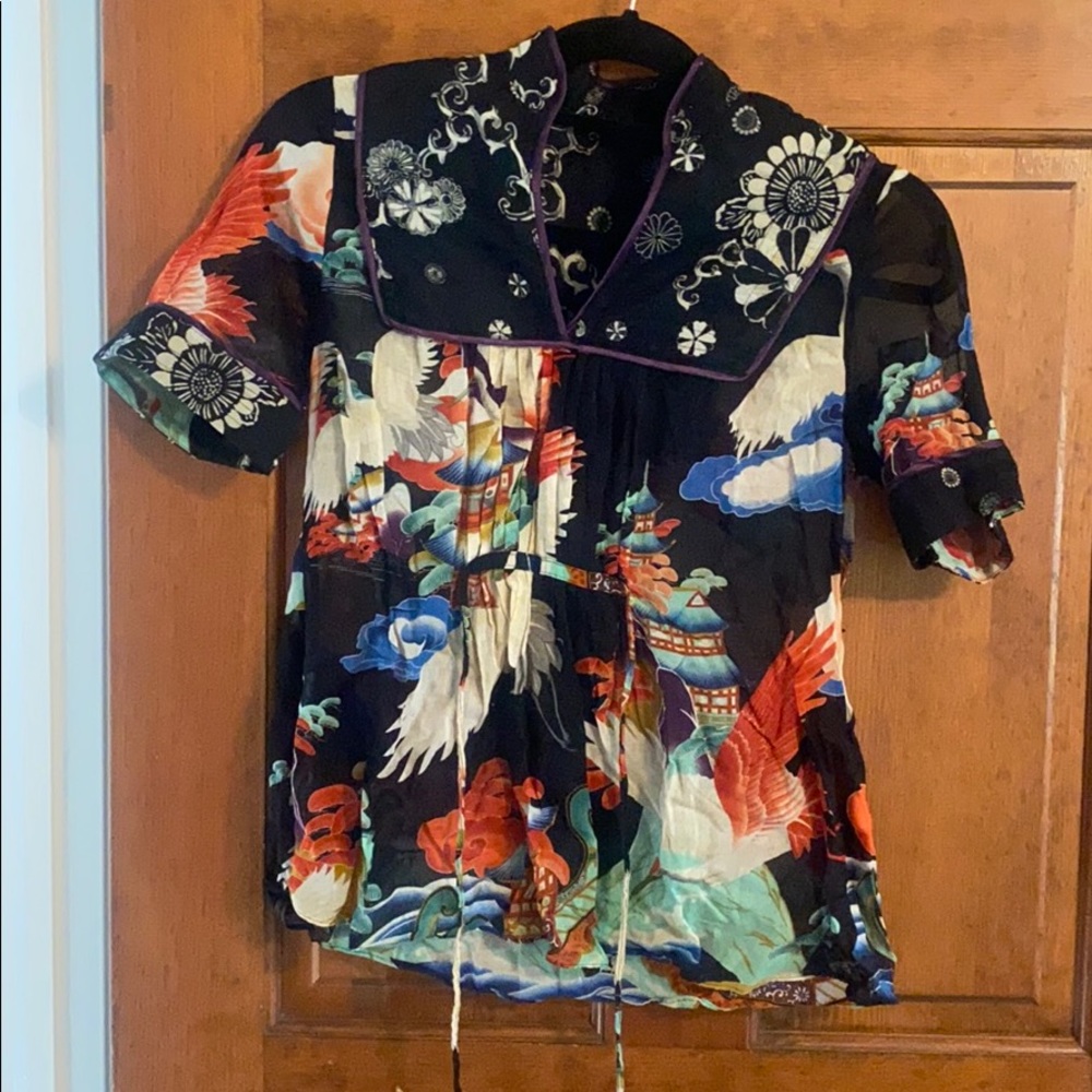 Vintage Lucky Kimono Printed top.
